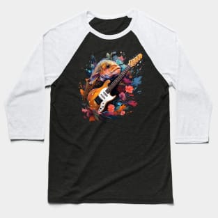 Arowana Playing Guitar Baseball T-Shirt